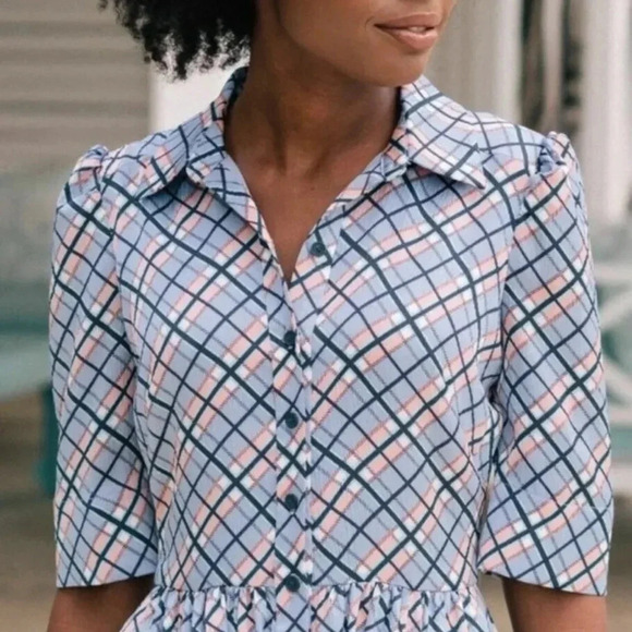 294 Gal Meets Glam Collection Colette Plaid Button Down Maxi Dress - Picture 3 of 9